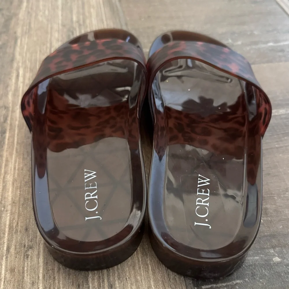 J. Crew Women's Leopard-Print Jelly Slide Sandals in Brown
